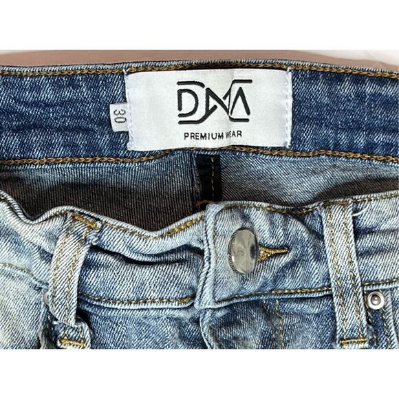 DNA Premium Painted Embellished Ripped Destroyed Blue Jeans 30 Streetwear Grunge - Picture 3 of 11